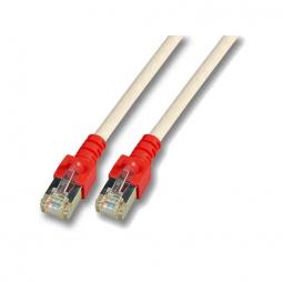 102060 - Cat5e SF/UTP Crossoverkabel 15m grau/Stecker rot