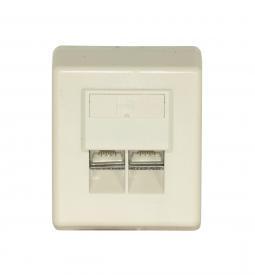 102912 - Netzwerkdose Cat5e, Aufputz, 2-fach, perlweiß