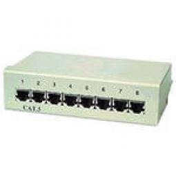 107301 - Patchpanel 8xTP, Cat5e, Aufputz, lichtgrau