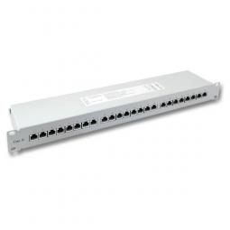 107410 - Patchpanel 24xTP, Cat6a, 10Gbit, 19", lichtgrau
