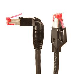 115453 - Patchkabel einseitig gewinkelt (90° entgegen Rastnase) 1,5m schwarz S/FTP 500MHz