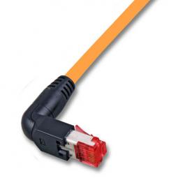 118200 - Cat6A Patchkabel 500MHz 0,5m orange, 90° gewinkelt