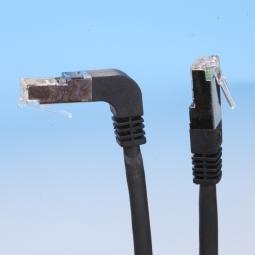 148630 - Patchkabel Cat6 (S/FTP) 3m schwarz einseitig abgewinkelt